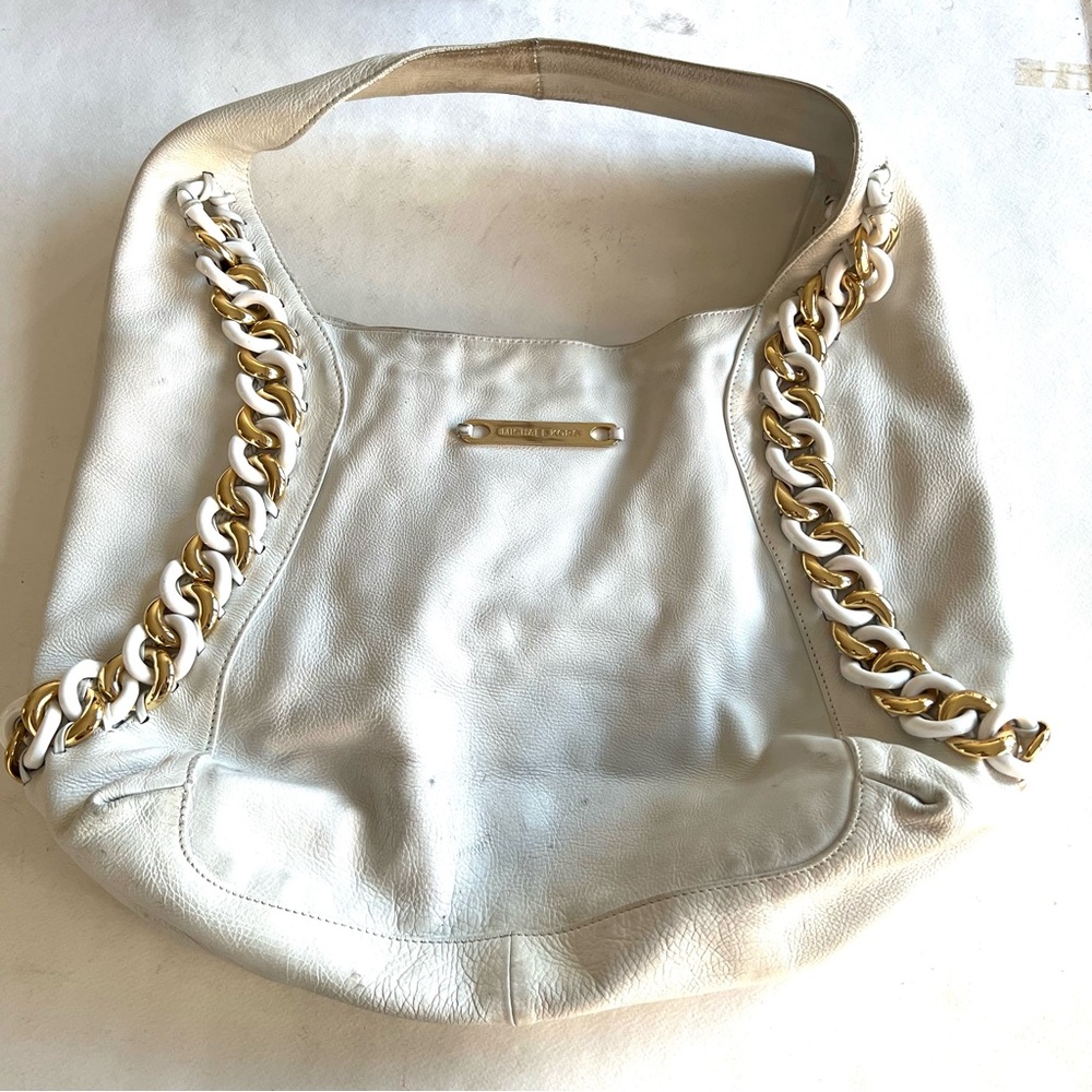 Michael Kors White Leather Shoulder Bag - Picture 1 of 10